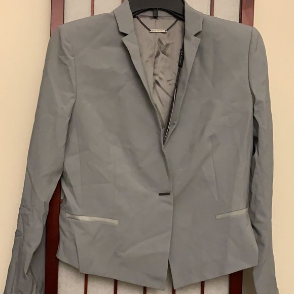 elie tahari lindley suit jacket blazer geometric grey size 8 nwt